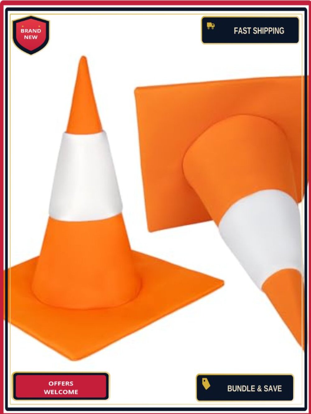 Traffic Cone Costume Hat Adult Funny Halloween Cosplay Headwear